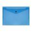 Папка-конверт на кнопке СТАММ А4, 150мкм, пластик, прозрачная, синяя