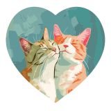 Картина по номерам на фигурном холсте ТРИ СОВЫ "Влюбленные котики", форма сердце, с акриловыми красками и кистями